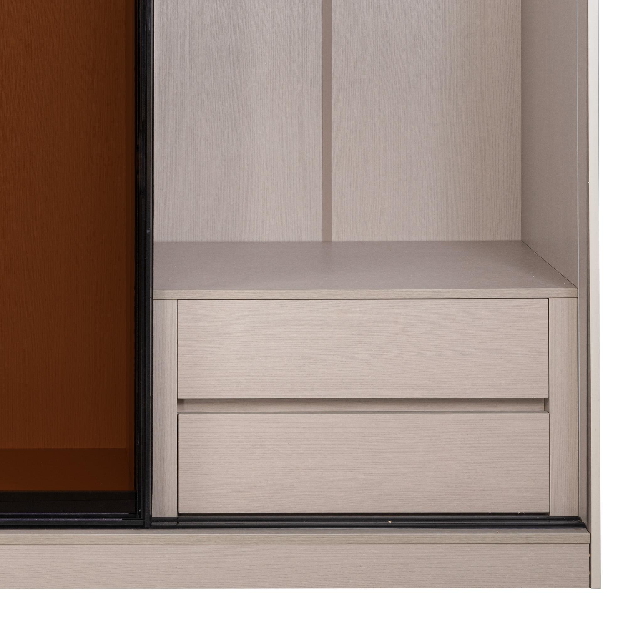 FR Wardrobe with Sliding Tempered Glass 111500 | Furniture Republic