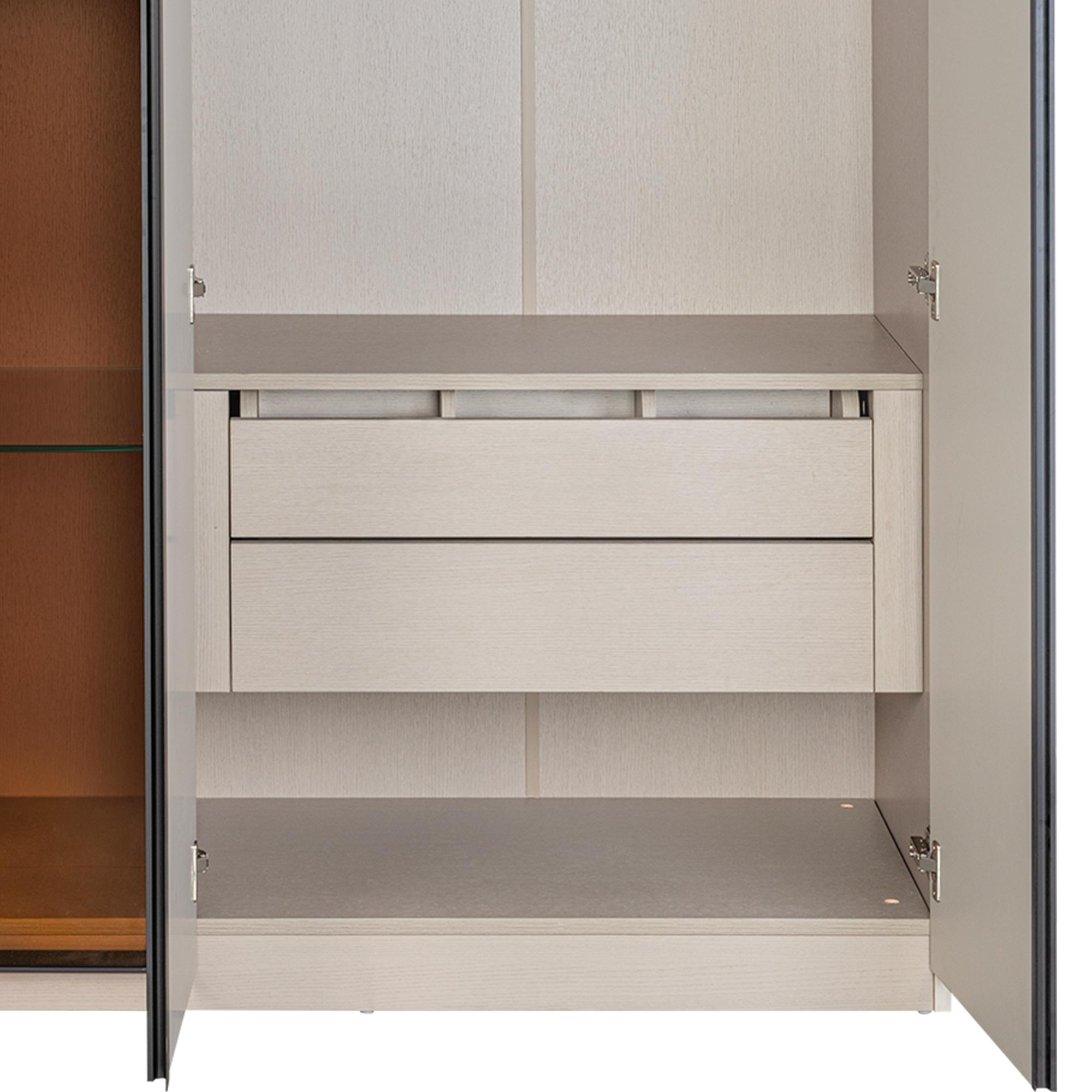 FR Wardrobe with Sliding Tempered Glass 111501 | Furniture Republic